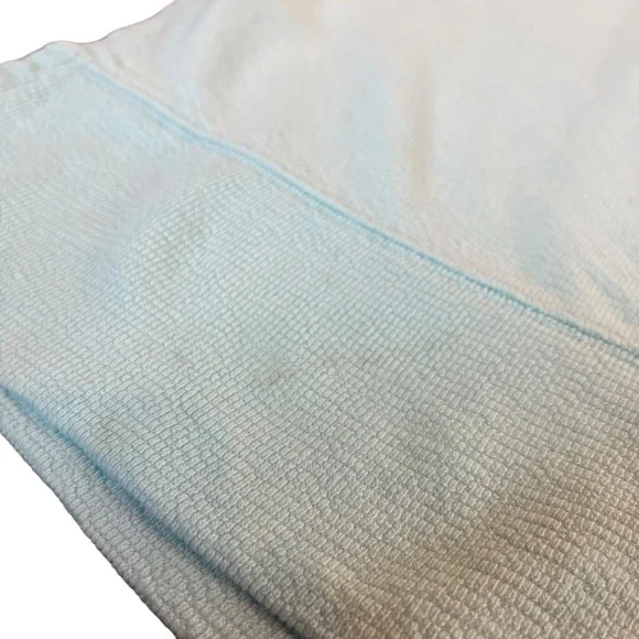 AERIE Medium Light Blue Textured Crew Neck Pullover Relaxed Oversized‎ Top - Picture 6 of 11